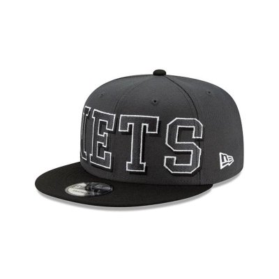 Black Brooklyn Nets Hat - New Era NBA Block Font 9FIFTY Snapback Caps USA5874036